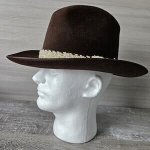 Adam 101 Corral Adam Western Cowboy Felt Hat Mens Size Small 6 3/4 Pampa Brown